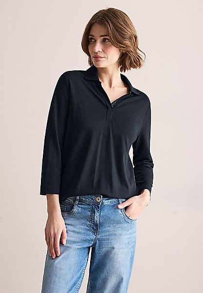 CECIL Langarm-Poloshirt - Piquée Poloshirt - Stilvolles Damen-Poloshirt günstig online kaufen