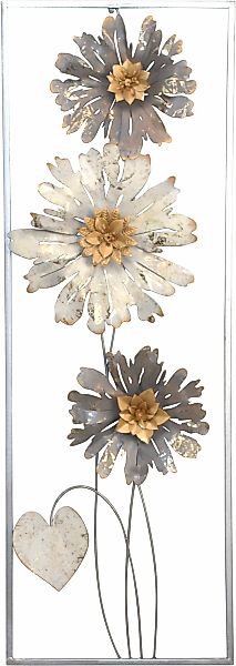 HOFMANN LIVING AND MORE Wanddekoobjekt "Wanddekoration" Blumen aus Metall, günstig online kaufen