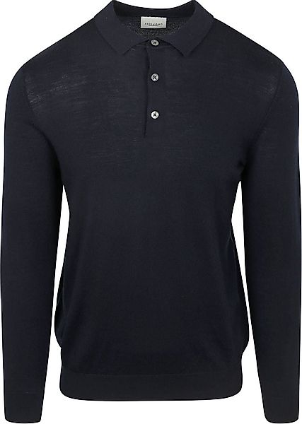 Profuomo Longsleeve Poloshirt Merinowolle Navy - Größe XXL günstig online kaufen