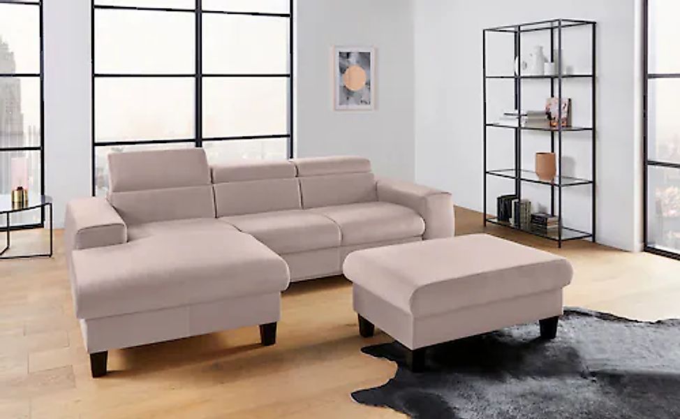COTTA Polstergarnitur Morven, (Set), Set: bestehend aus Ecksofa und Hocker, günstig online kaufen