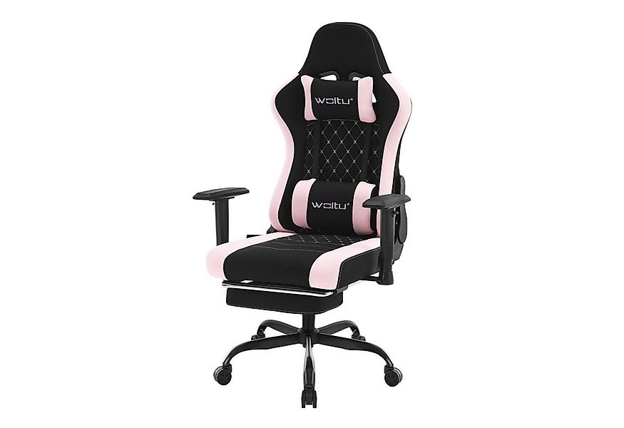 Woltu Gaming-Stuhl (1 St), ergonomisch, Kopfstütze, Fußstütze, Lendenkissen günstig online kaufen