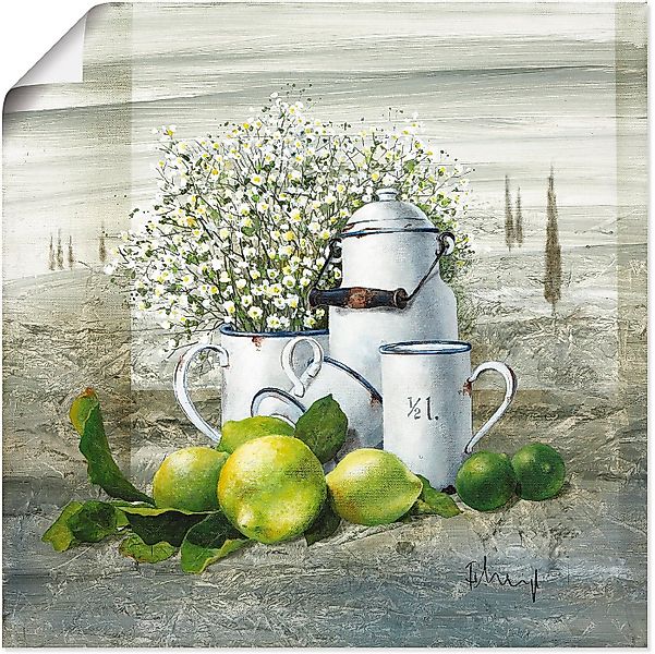 Artland Wandbild Stillleben mit Milchkanne, Arrangements (1 St), als Leinwa günstig online kaufen