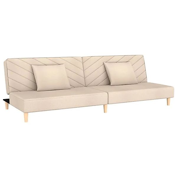 vidaXL Schlafsofa 2-Sitzer mit 2 Kissen Creme Stoff 375890 günstig online kaufen