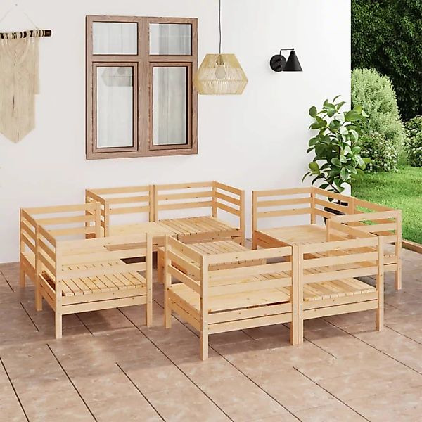 9-tlg. Garten-lounge-set Kiefer Massivholz günstig online kaufen