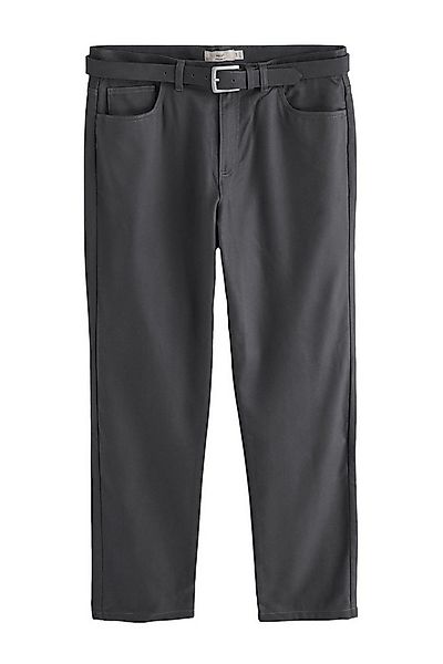 Next Chinohose Edle angeraute Straight Fit Chinohose mit Gürtel (1-tlg) günstig online kaufen