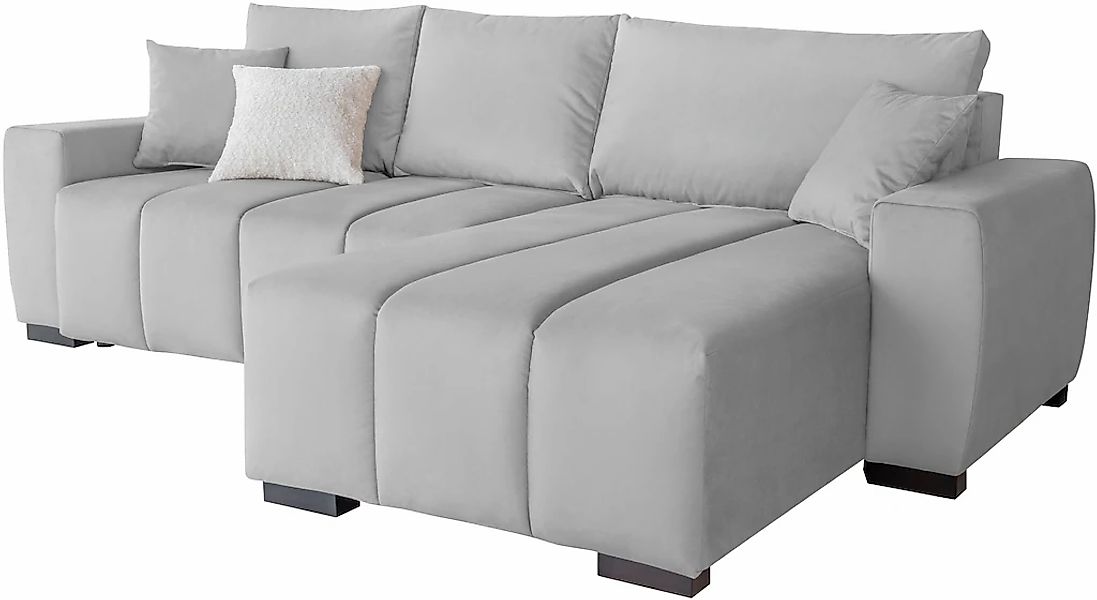 Home affaire Ecksofa "L-Form Bello" mit Bettfunktion, Bettkasten, Frei im R günstig online kaufen