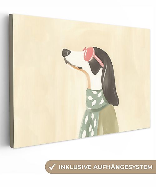 OneMillionCanvasses® Leinwandbild Hund - Sonnenbrille - günstig online kaufen