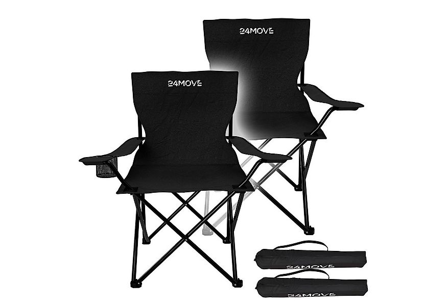 24Move Campingstuhl 24MOVE® Campingstuhl, 2er Set, Anglerstuhl, Getränkehal günstig online kaufen