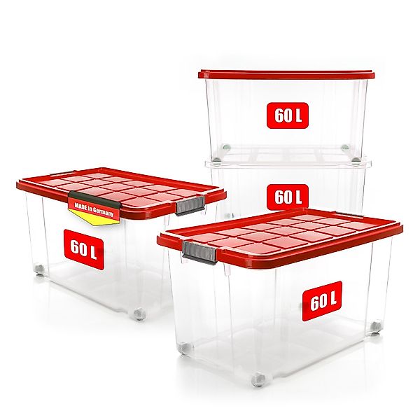 BigDean Aufbewahrungsbox 4x 60 L Aufbewahrungsbox günstig online kaufen