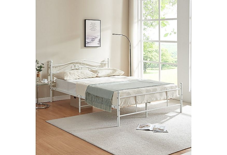 en.casa Metallbett, »Florenz« 160x200cm Weiß + Lattenrost günstig online kaufen