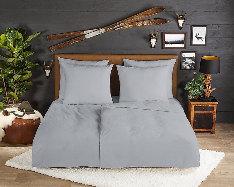 good morning Bettwäsche »Flanel Uni« 3 Stk. tlg. Flanell, Biber, Baumwolle, günstig online kaufen