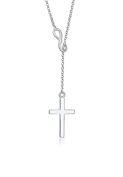 Elli Collierkettchen Y-Kette mit Kreuz und Infinity Symbol 925 Silber günstig online kaufen