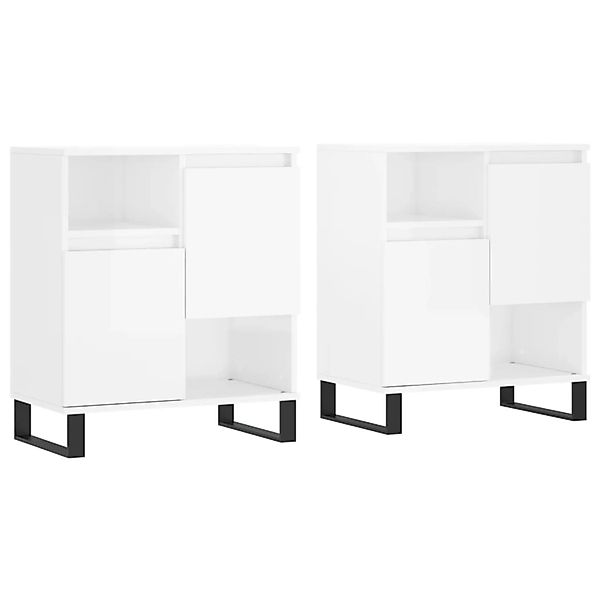vidaXL Sideboards 2 Stk Hochglanz-Weiß Holzwerkstoff 3190135 günstig online kaufen
