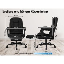 ALFORDSON Bürostuhl mit Massagefunktion, Fußstütze und günstig online kaufen