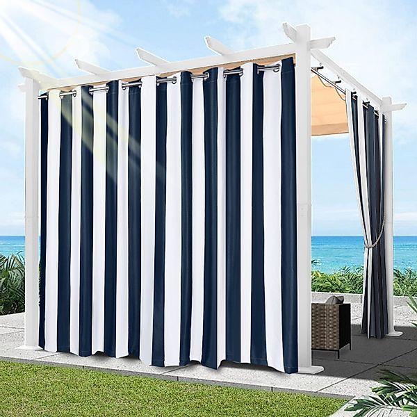 Jibenhome Outdoorgardine Vorhang Gestreifte Style,Outdoor Vorhang günstig online kaufen