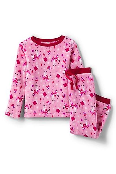 Pyjama-Set aus Plüsch-Fleece, Größe: 152-158, Pink, by Lands' End, Zuckerwa günstig online kaufen