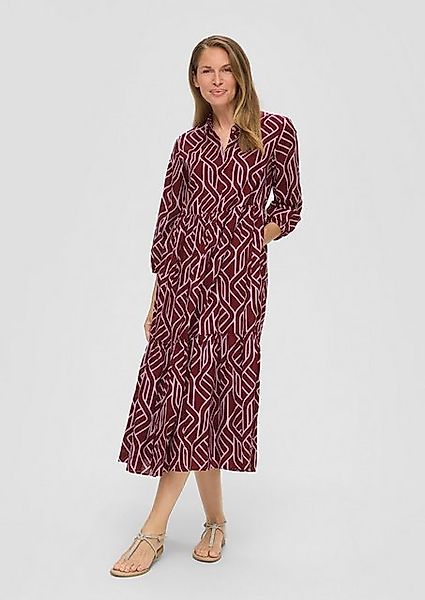 s.Oliver BLACK LABEL Tunikakleid Langarm mit Allover-Print günstig online kaufen