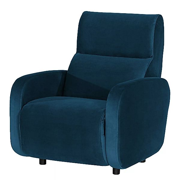home24 loftscape Sessel Mezin I Dunkelblau Samt mit Relaxfunktion 97x104x10 günstig online kaufen