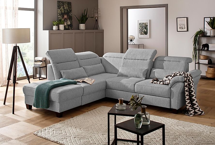 Home affaire Ecksofa »Solvei L-Form« wahlweise auch mit Kopfteilverstellung günstig online kaufen