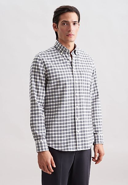 seidensticker Flanellhemd Slim 1/1 Button-Down-Kragen Karo günstig online kaufen