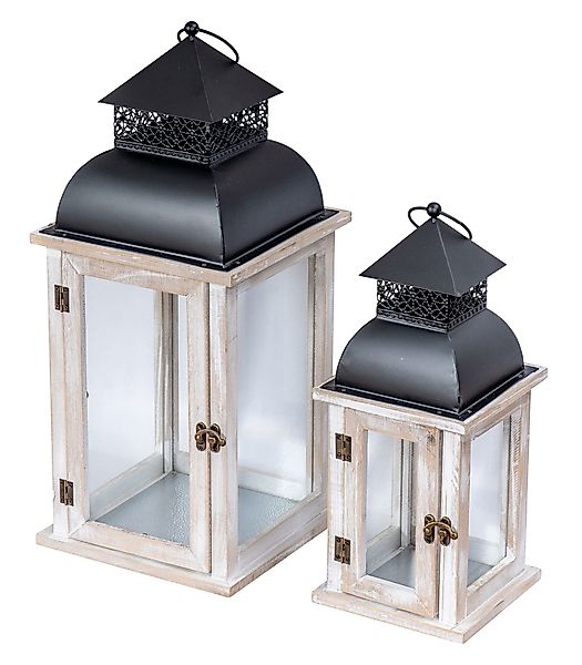 Levandeo® Kerzenlaterne, 2er Set Laterne Weiß günstig online kaufen
