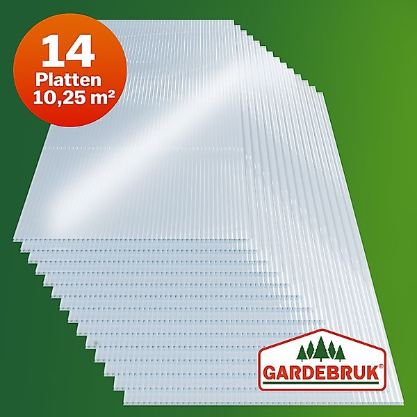 Doppelstegplatten 14er-Set 4mm transparent 25m² UV-beständig bruchfest günstig online kaufen
