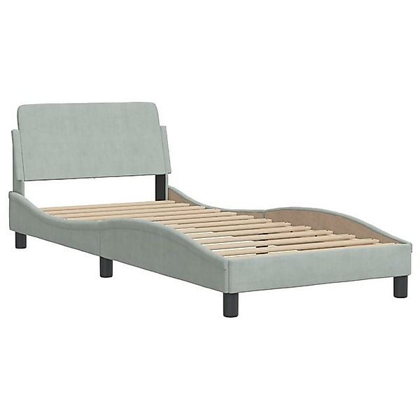 furnicato Bettgestell "Dover" Hellgrau 80x200 cm Samt (1-tlg) günstig online kaufen
