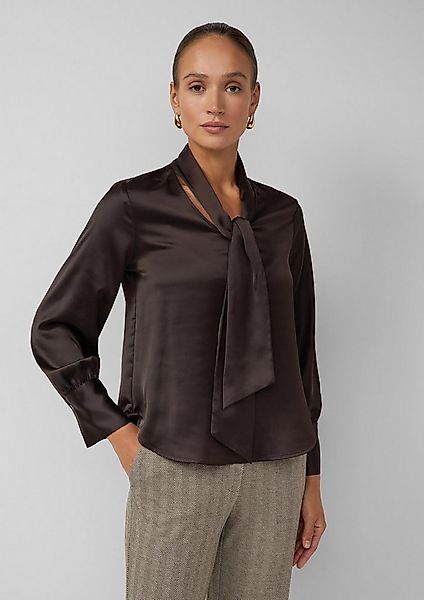 s.Oliver Langarmbluse Bluse Satin-Bluse mit eleganter Kragen-Schluppe günstig online kaufen