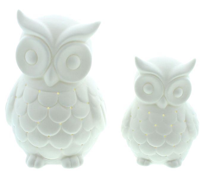 Frank Flechtwaren LED Dekoobjekt LED-Eule "White", günstig online kaufen