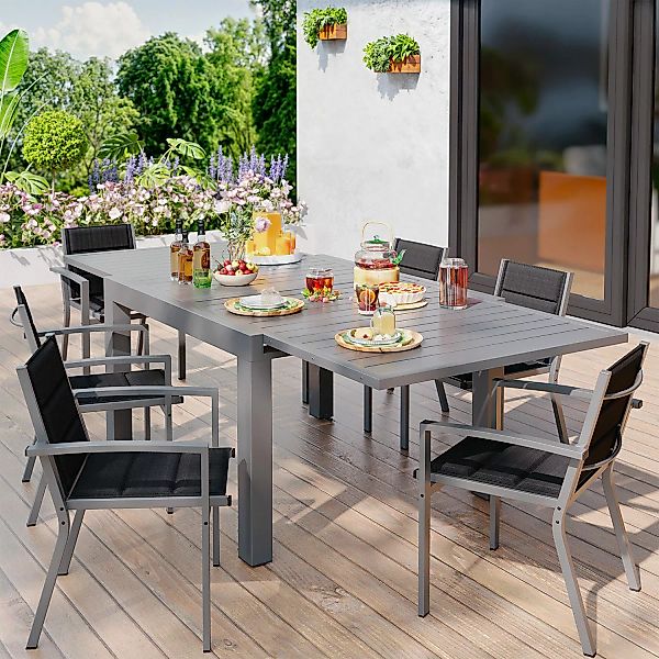 HOMALL Gartentisch Gartenanbautisch 80/160 cm,ausziehbarer Aluminiumtisch günstig online kaufen