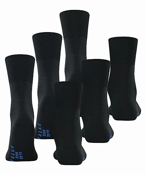 FALKE Run 3-Pack Unisex Socken, 42-43, Schwarz, Uni, Baumwolle, 13029-30000 günstig online kaufen