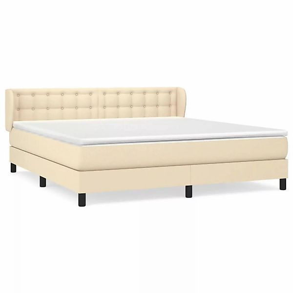 vidaXL Boxspringbett Boxspringbett mit Matratze Creme 180x200 cm Stoff Bett günstig online kaufen