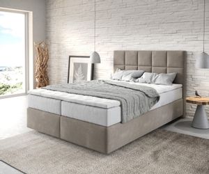 DELIFE Boxspringbett Dream-Fine, Mikrofaser Beige 140x200 günstig online kaufen
