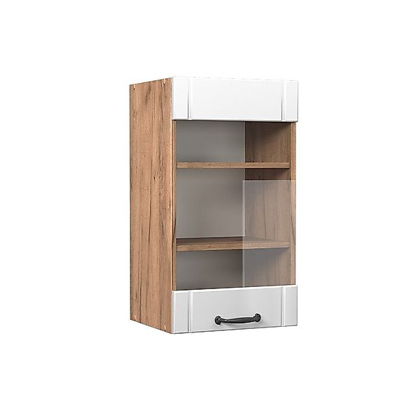 Vicco Glashängeschrank Fame-Line, Weiß Landhaus/Goldkraft Eiche, günstig online kaufen
