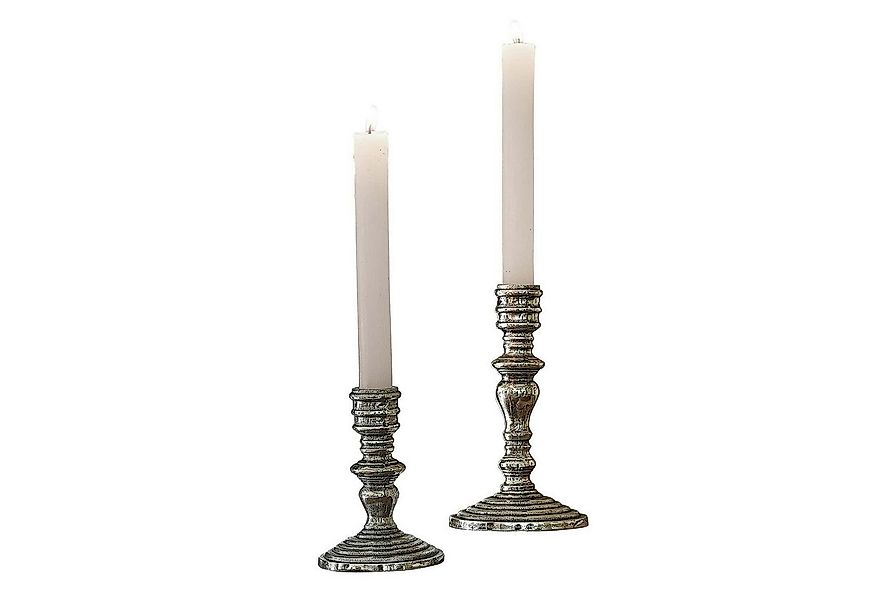 Mirabeau Kerzenständer Kerzenständer 2er Set Plenivo silber günstig online kaufen