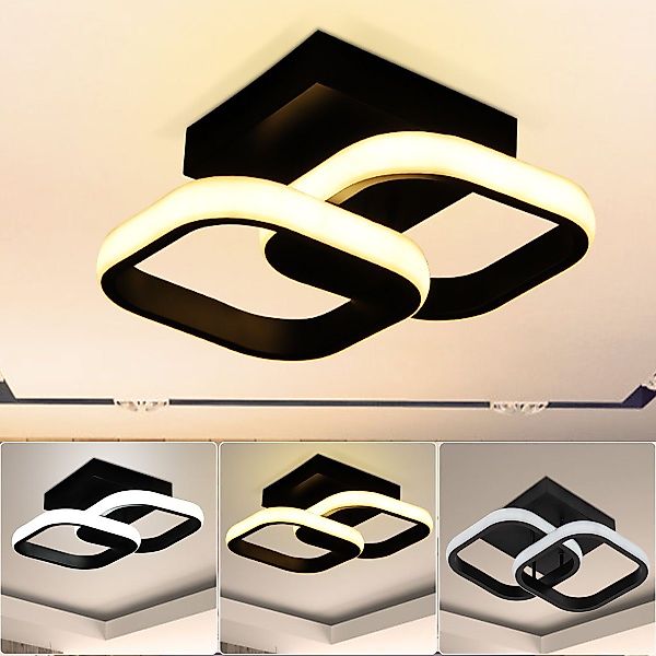 LETGOSPT LED Deckenleuchte 12W/16W Schwarz LED günstig online kaufen