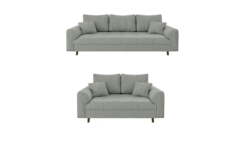 Polstergarnitur 3+2  Maya ¦ grau ¦ Maße (cm): B: 210 H: 81 Polstermöbel > S günstig online kaufen