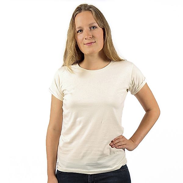 Frauen T-shirt Basic Aus Bio-baumwolle Mit Roll-sleeves. Made In Tanzania günstig online kaufen
