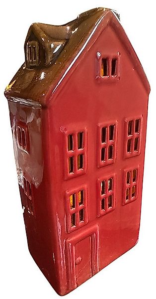 finehomegarden Dekofigur LED Haus mit Beleuchtung rot/natur 10x7cm H21cm De günstig online kaufen