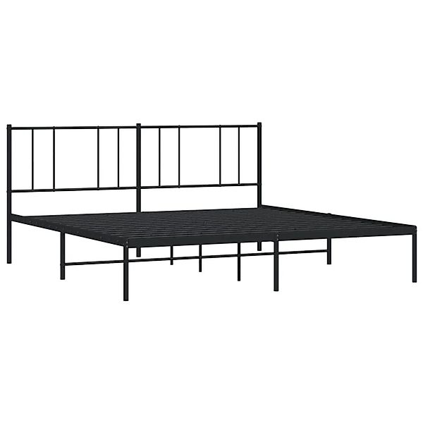 vidaXL Bettgestell mit Kopfteil Metall Schwarz 180x200 cm 352484 günstig online kaufen