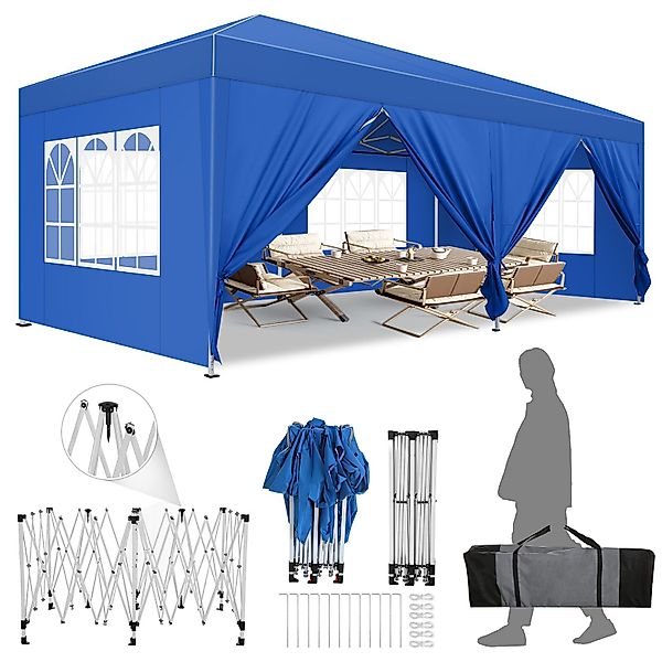LUCKZON Pavillon 3x6m, wasserdicht&UV-Schutz 50+, inkl. günstig online kaufen