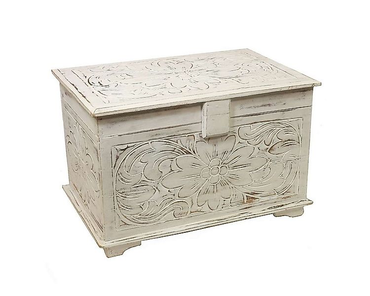 Oriental Galerie Truhe Weiße Truhe Blumen Groß 60 cm günstig online kaufen