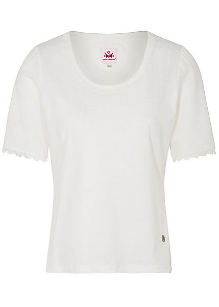 Spieth & Wensky Kurzarmshirt Trachtenbluse Wallgau mit Spitzenbesatz (1-tlg günstig online kaufen