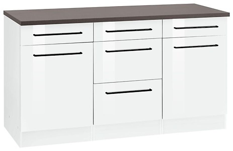 KOCHSTATION Unterschrank "KS-Tulsa", 150 cm breit, 2 Türen, 3 Schubkästen, günstig online kaufen