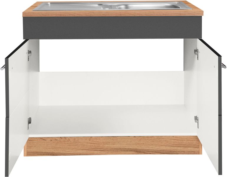 KOCHSTATION Spülenschrank "KS-Wien" Breite 100 cm, inkl. Einbauspüle günstig online kaufen