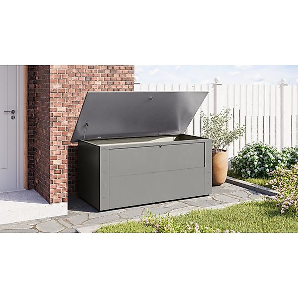 Karibu Garten-Aufbewahrungsbox Elara 2 Graualuminium 20 x 90 x 190 cm günstig online kaufen
