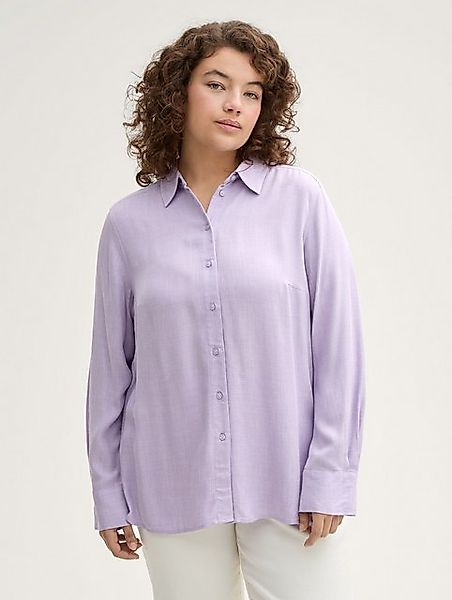 TOM TAILOR PLUS Langarmbluse Plus Size - Weiche Mélange Bluse günstig online kaufen