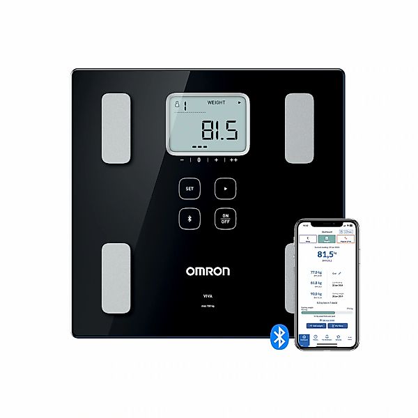 Omron Körper-Analyse-Waage "VIVA HBF-222T-EBK" mit kostenloser App günstig online kaufen