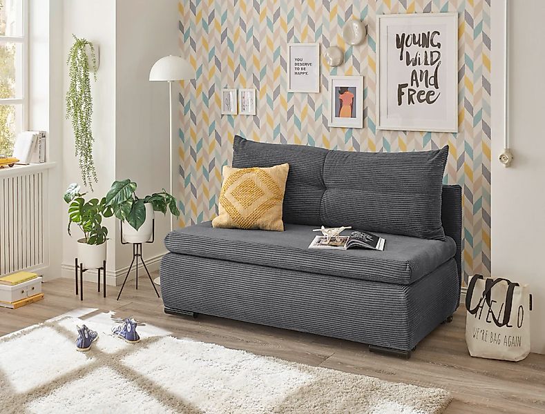 ED EXCITING DESIGN Schlafsofa "Charlie", Schlafsessel mit Bettkasten & 1 Rü günstig online kaufen