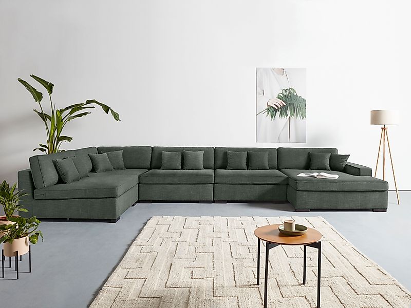 Home affaire Wohnlandschaft »Skara XXL U-Form«, Lounge-Sofa XXL mit Federke günstig online kaufen